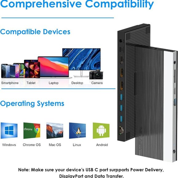 WAVLINK USB‎ C Docking Station 4K Triple Display - Picture 7 of 9